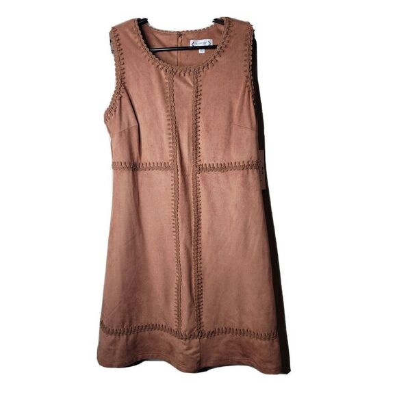 Nanette Lepore NWT Women's Nubuck Brown Suede Dress Size 8 t22 - Picture 1 of 9